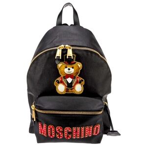 Moschino bear top hat black backpack